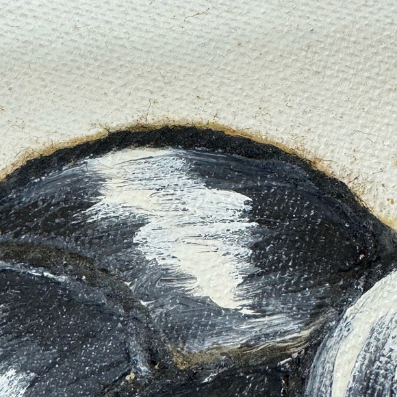 Framed Art Mixed Media Acrylic and Yarn on Canvas 17”x21” Small Painting - Picture 4 of 16